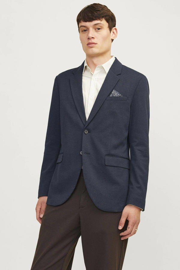 JACK & JONES PREMIUM Gemêleerd Slim Fit Colbert JPRRIVIERA Met Linnen Blauw 17394091 JACK & JONES PREMIUM Gemêleerd Slim Fit Colbert JPRRIVIERA Met Linnen Blauw 17394091