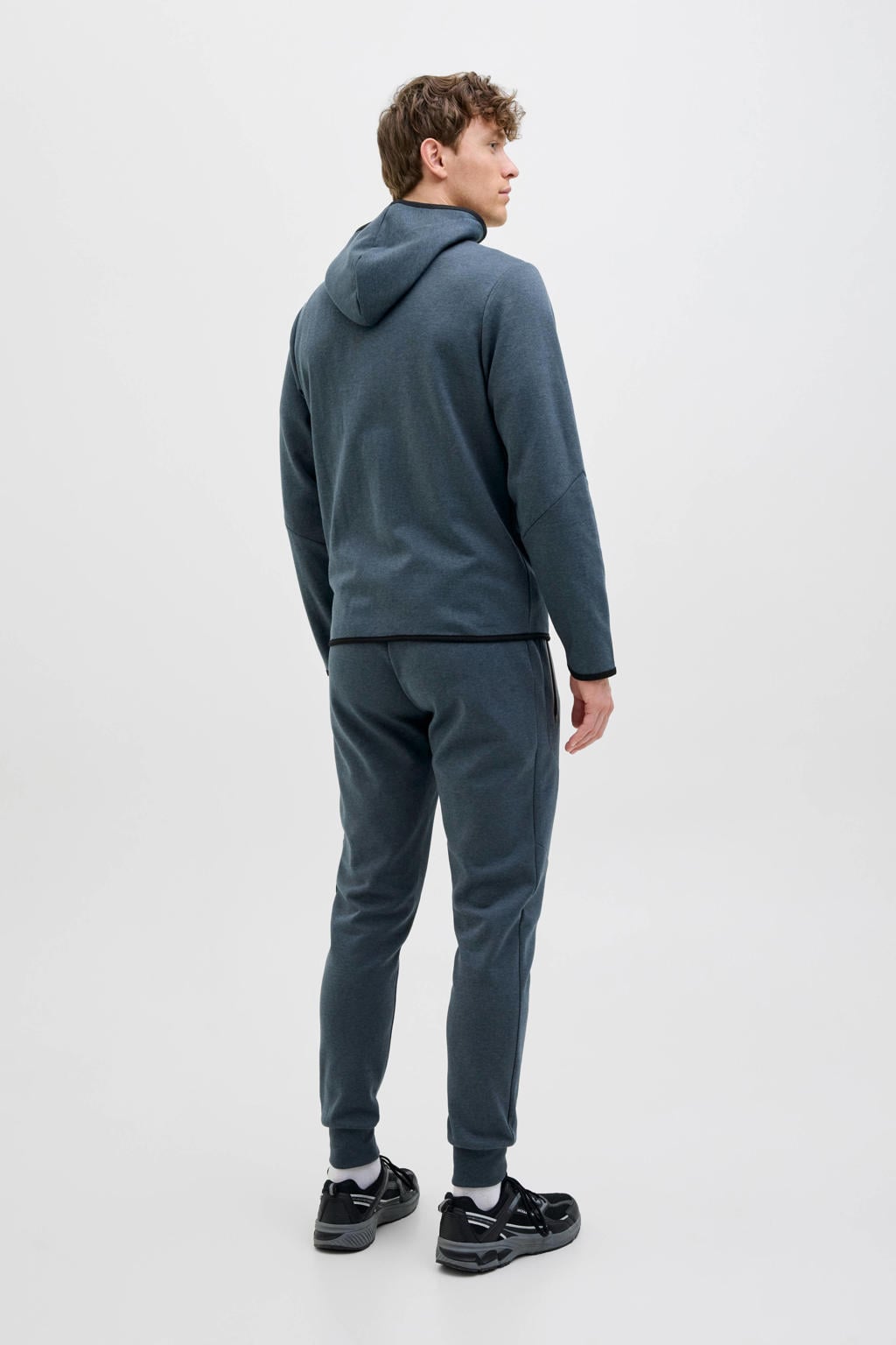 JACK & JONES PANTS STUDIO gemêleerde slim fit joggingbroek JPSTWILL navy blazer