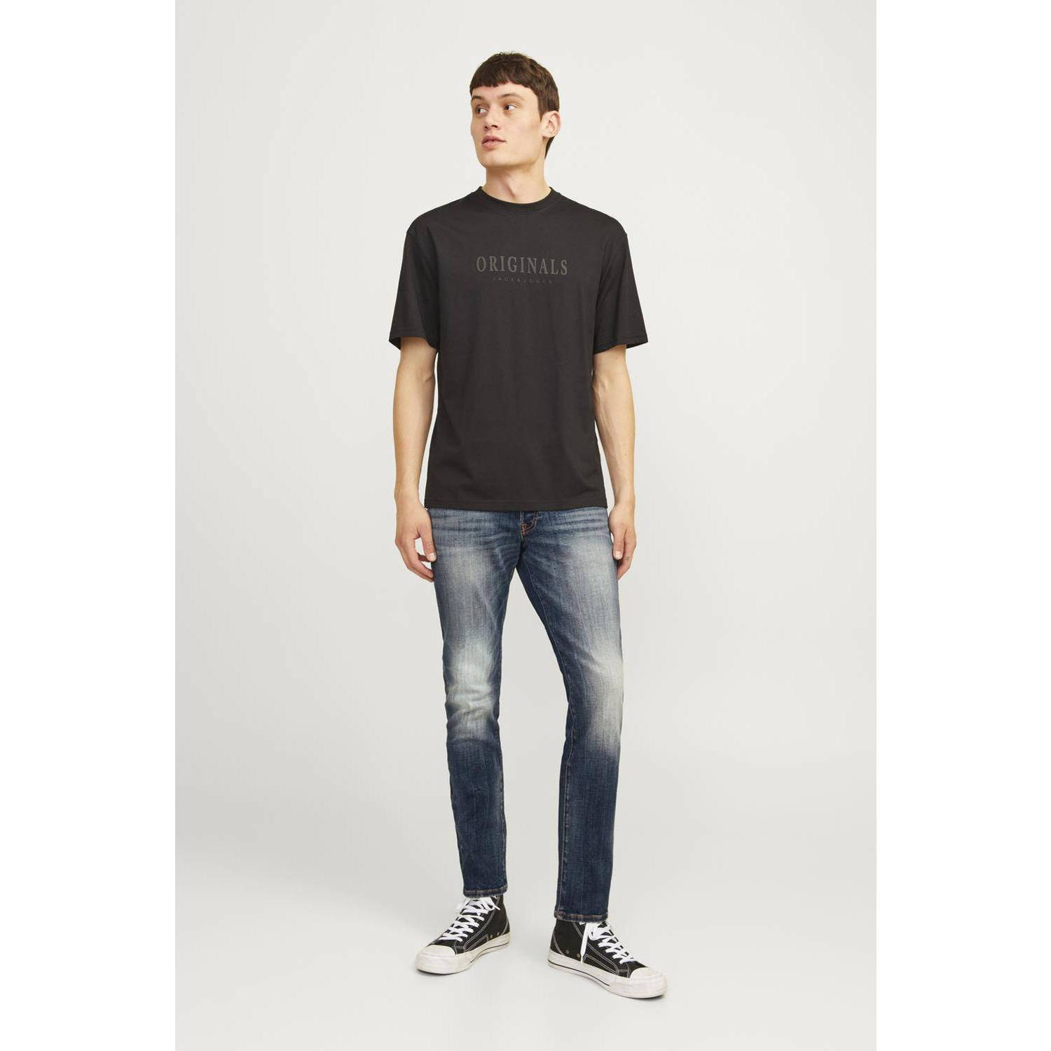 JACK & JONES JEANS INTELLIGENCE slim fit jeans JJIGLENN JJLUKE blauw