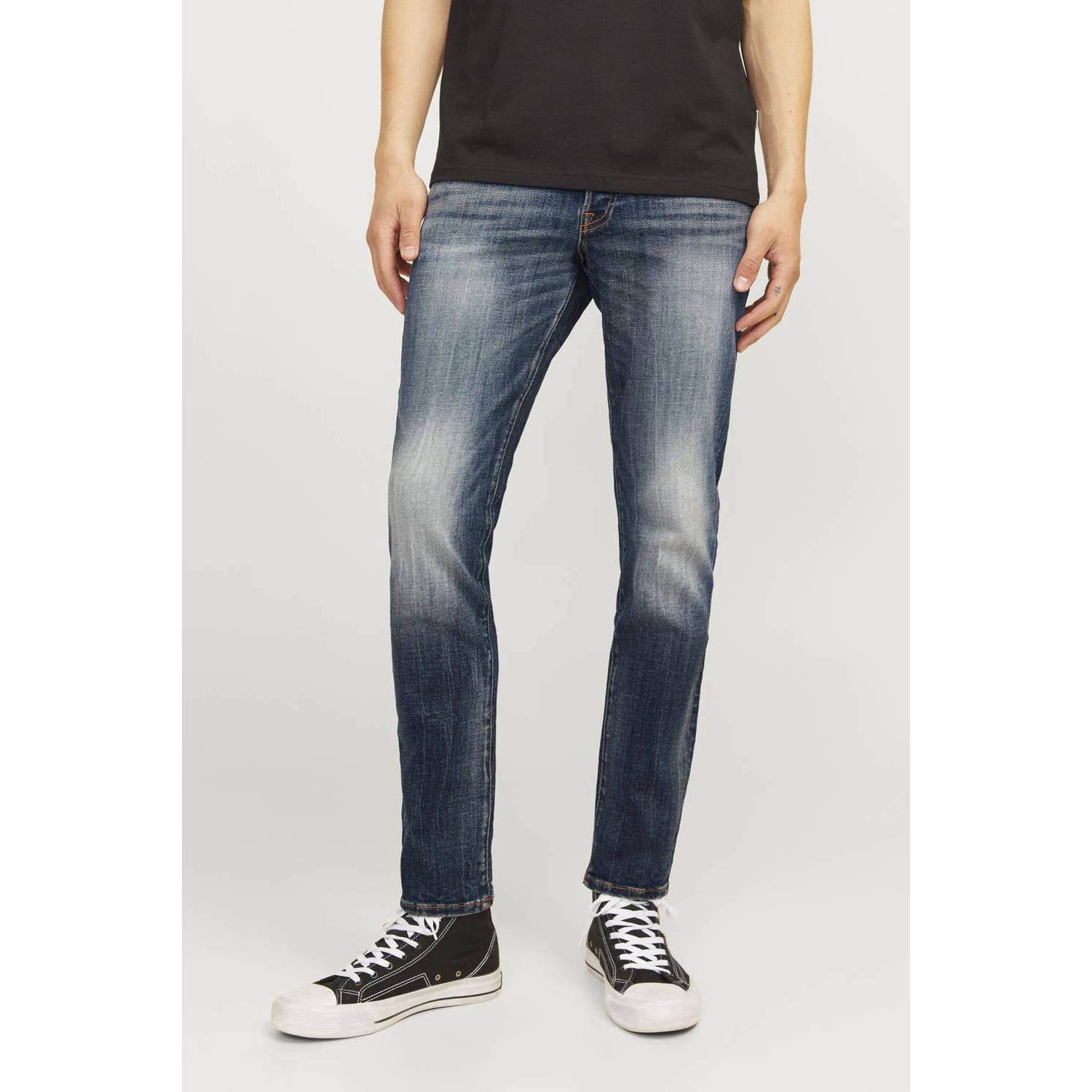 JACK & JONES JEANS INTELLIGENCE slim fit jeans JJIGLENN JJLUKE blauw
