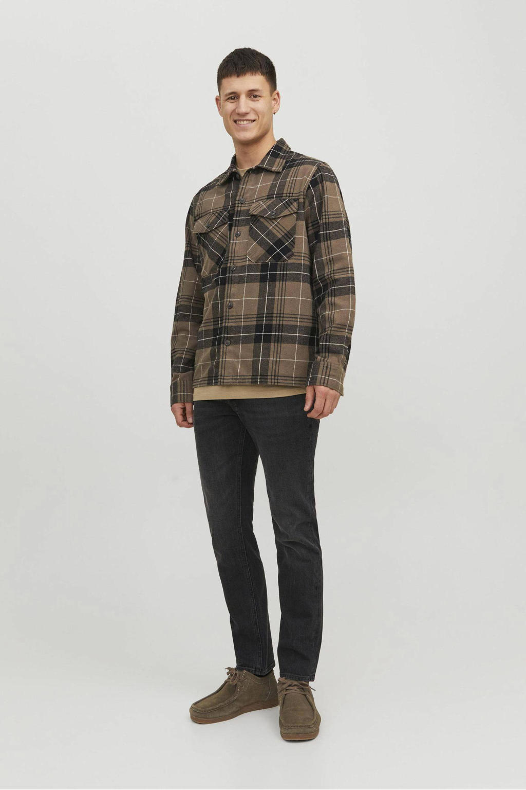 JACK & JONES JEANS INTELLIGENCE taperd fit jeans JJIMIKE JJORIGINAL zwart