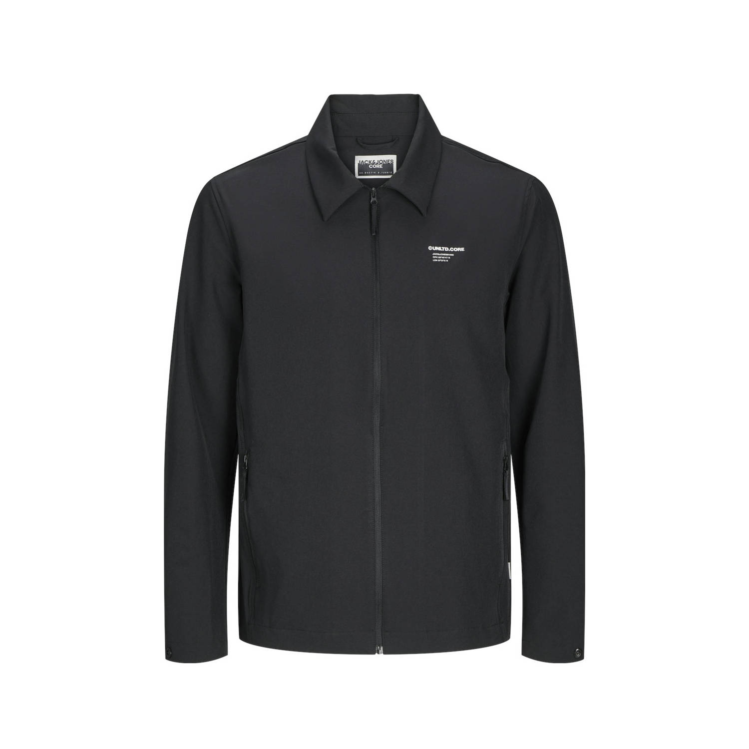 JACK & JONES CORE regular fit overshirt JCOAERO met printopdruk zwart