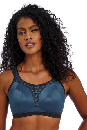 level 4 sportbh Dynamic blauw/zwart
