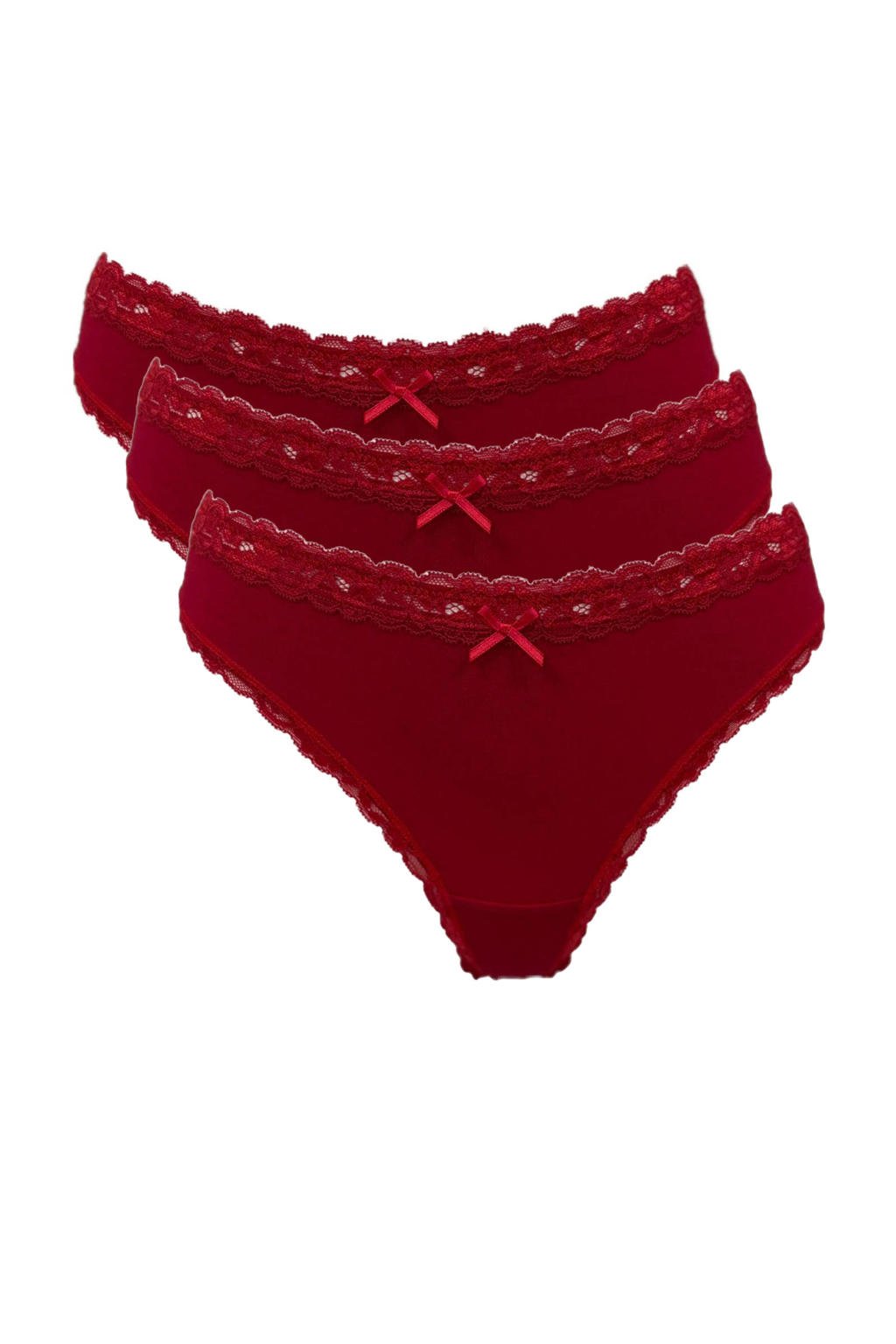 My Basic by After Eden string (set van 3) rood | wehkamp