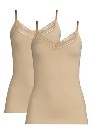 hemd met kant (set van 2) beige