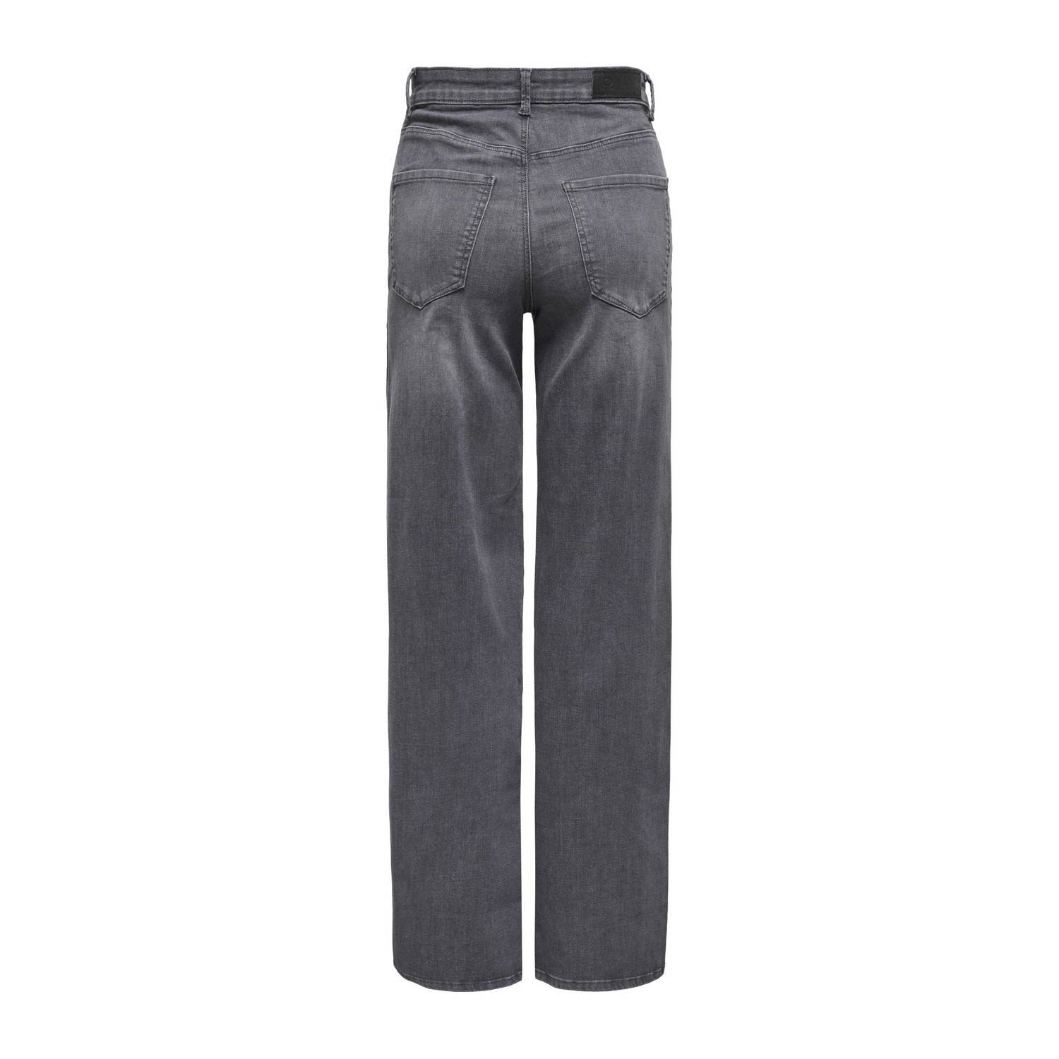 ONLY high waist wide leg jeans ONLHOPE-LUSH grey denim
