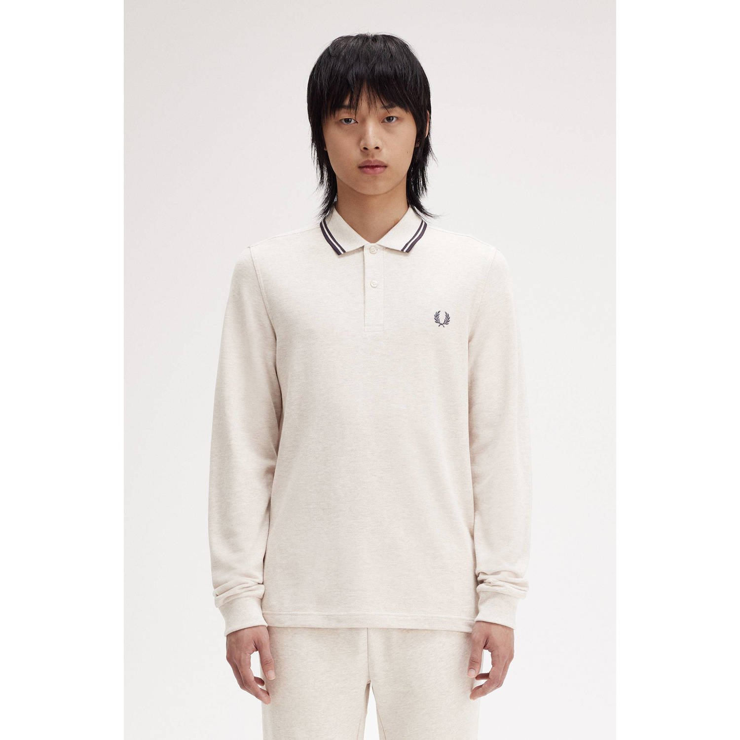 FRED PERRY Heren Polo's & T-shirts Twin Tipped Shirt Long Sleeve Beige