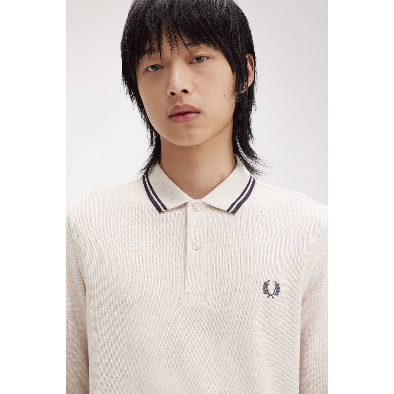 Fred Perry regular fit polo TWIN TIPPED met contrastbies
