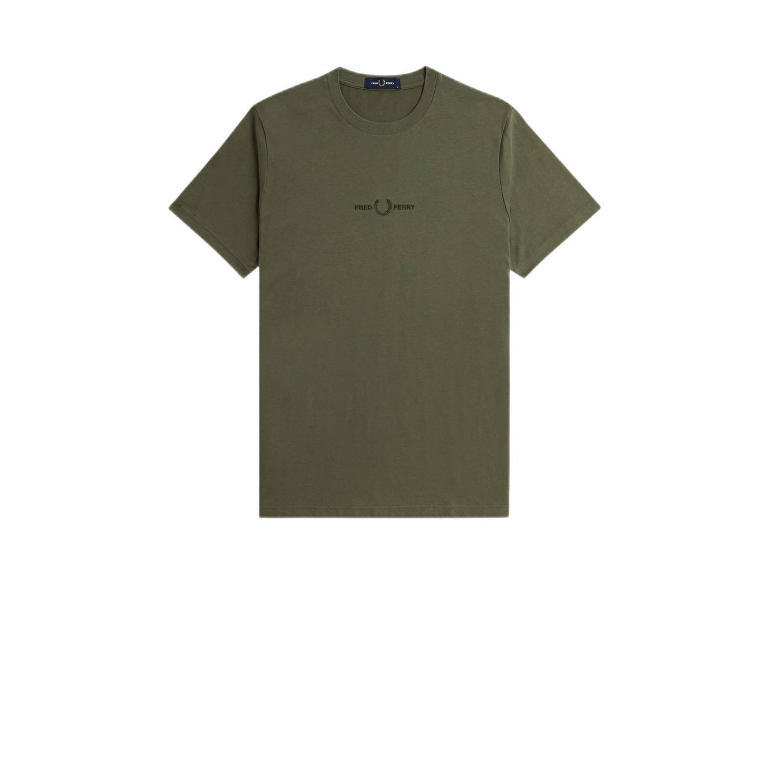 Fred Perry Geborduurd T-shirt Groene Top Green Heren