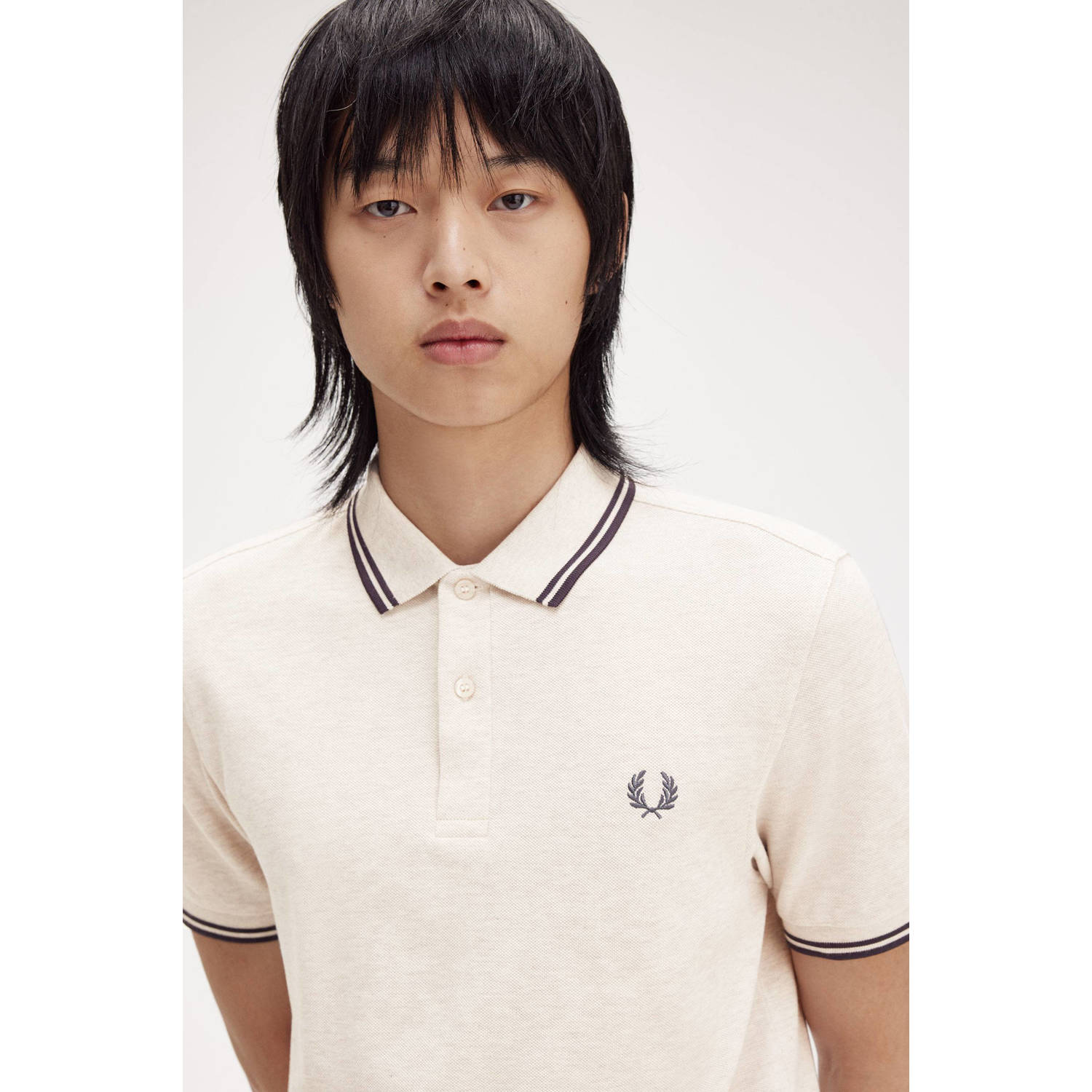 Fred Perry regular fit polo TWIN TIPPED met contrastbies
