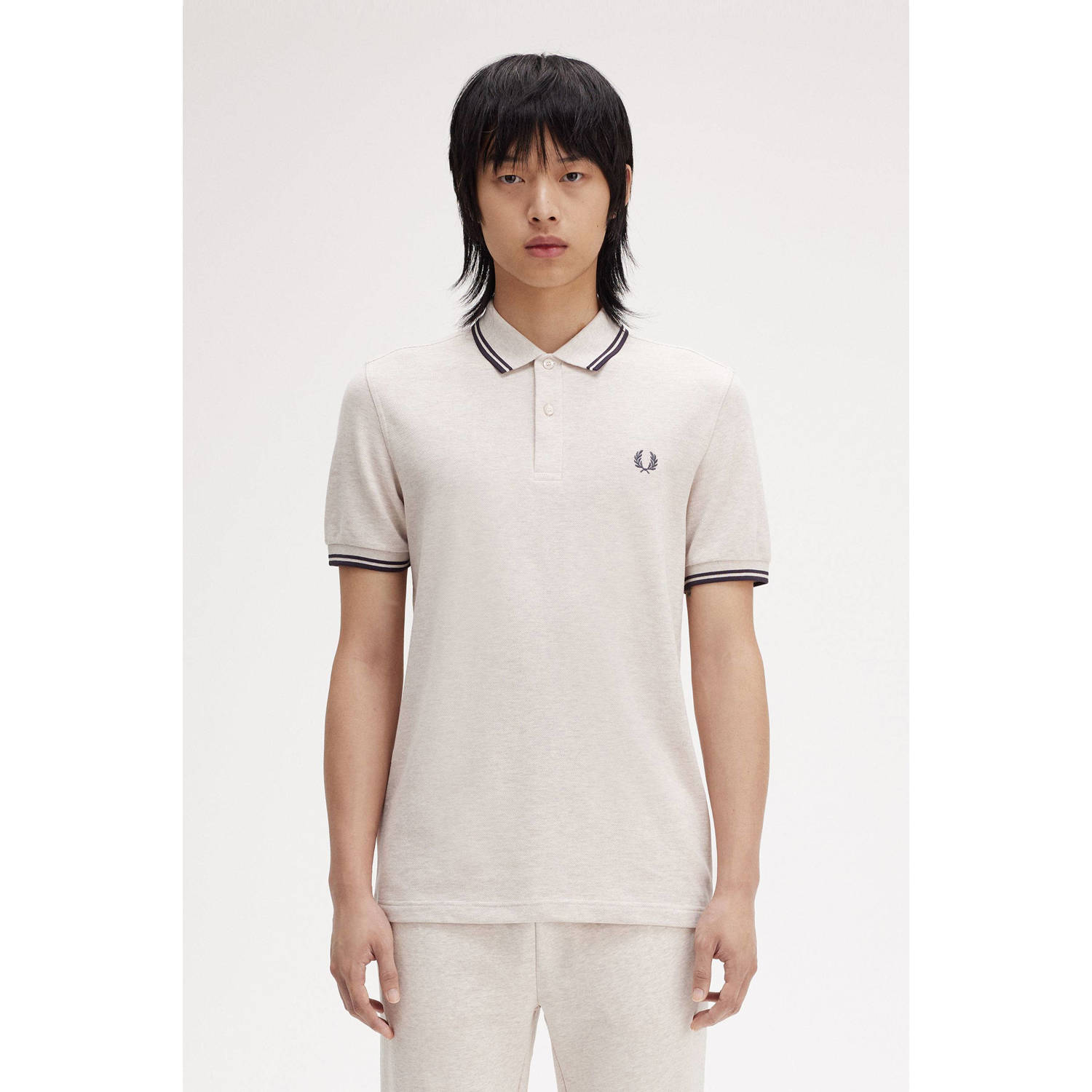 Fred Perry regular fit polo TWIN TIPPED met contrastbies