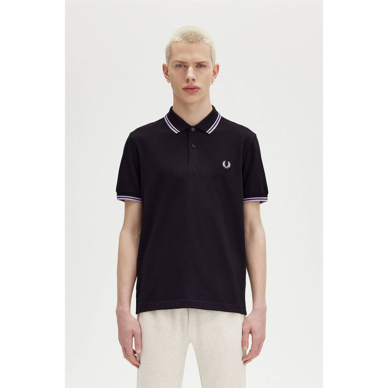 Fred Perry regular fit polo TWIN TIPPED met contrastbies