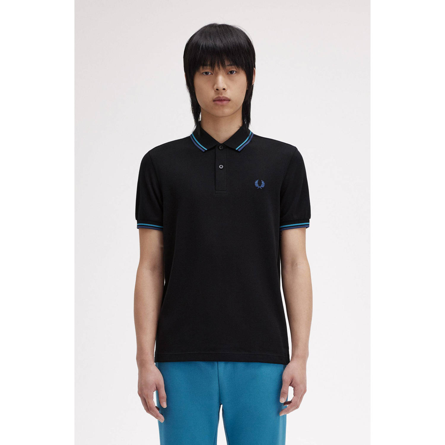 Fred Perry regular fit polo TWIN TIPPED met contrastbies