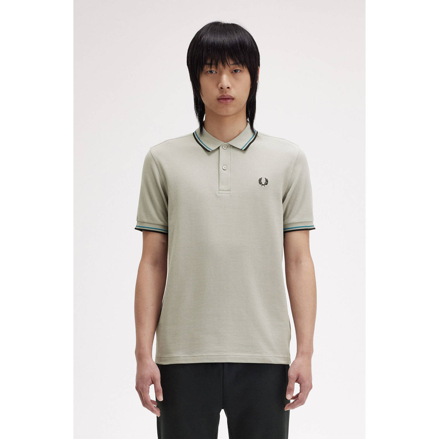 Fred Perry regular fit polo TWIN TIPPED met contrastbies