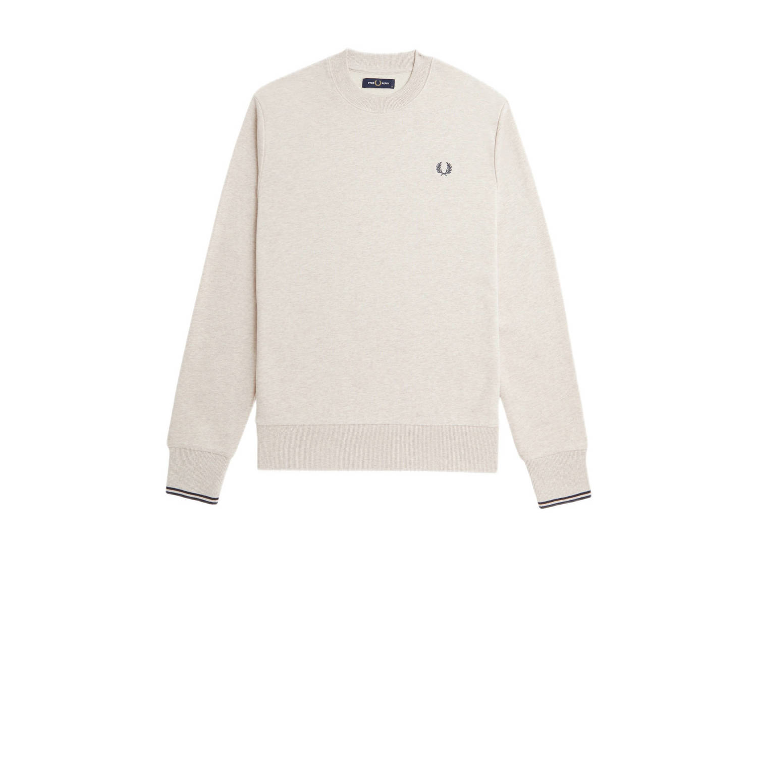 Fred Perry Klassieke French Terry Crew Neck Sweatshirt Beige Heren