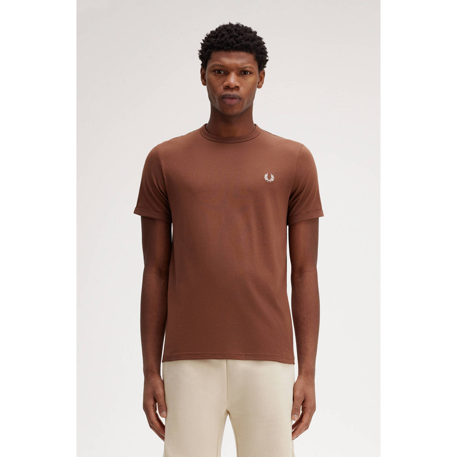 Fred Perry Ringer T-Shirt Bruin S54