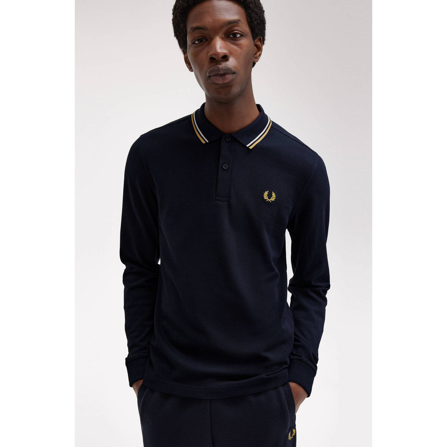 Fred Perry regular fit polo TWIN TIPPED met contrastbies