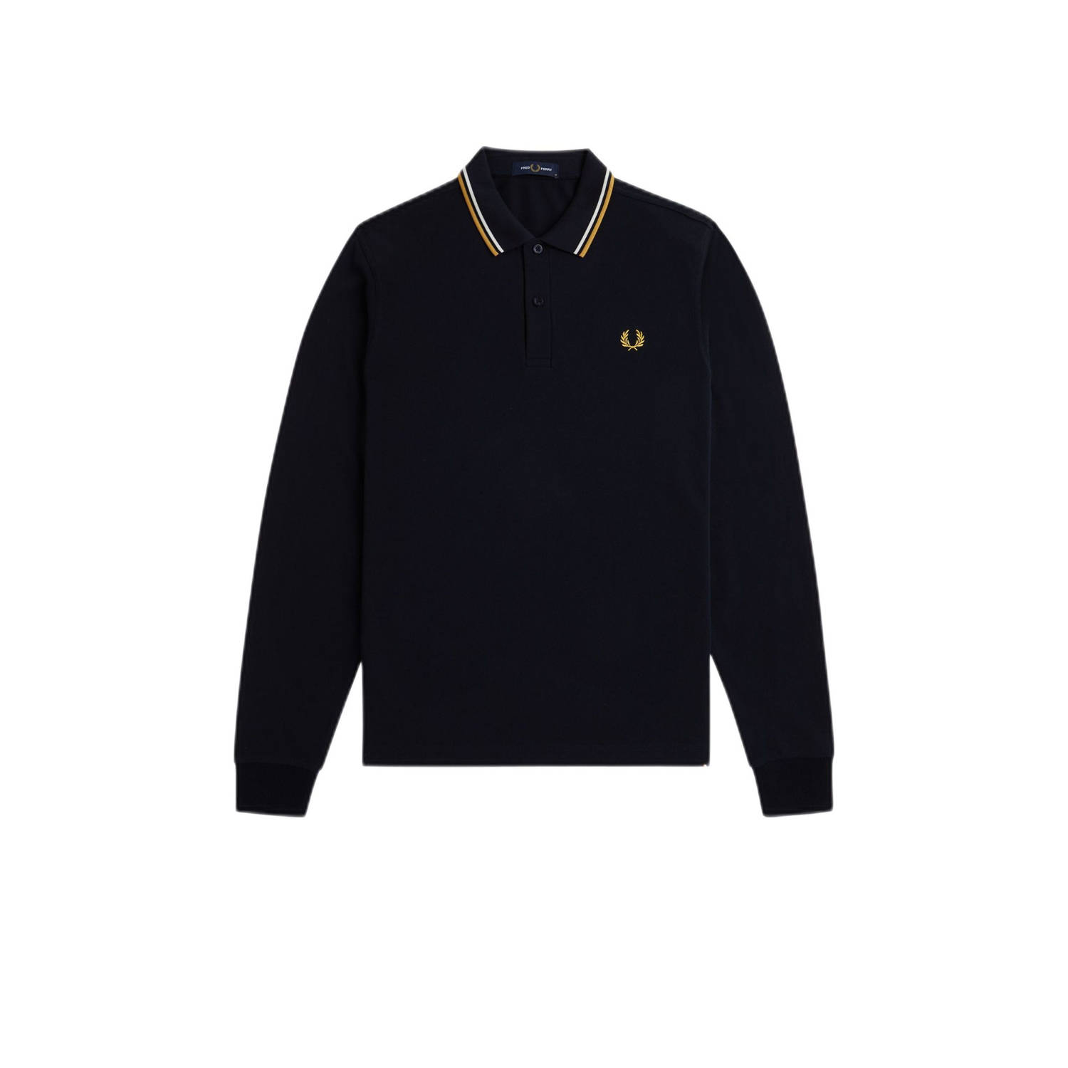 FRED PERRY Heren Polo's & T-shirts Twin Tipped Shirt Long Sleeve Blauw