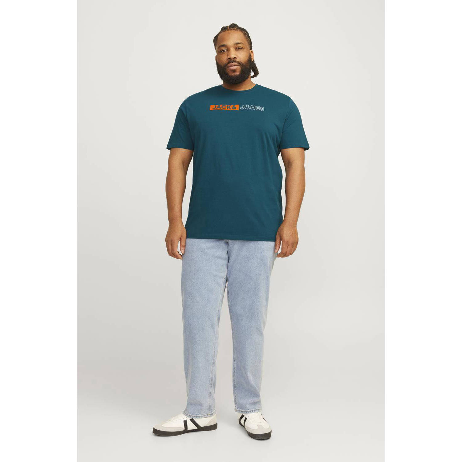 JACK & JONES PLUS SIZE slim fit T-shirt JJECORP Plus Size met printopdruk