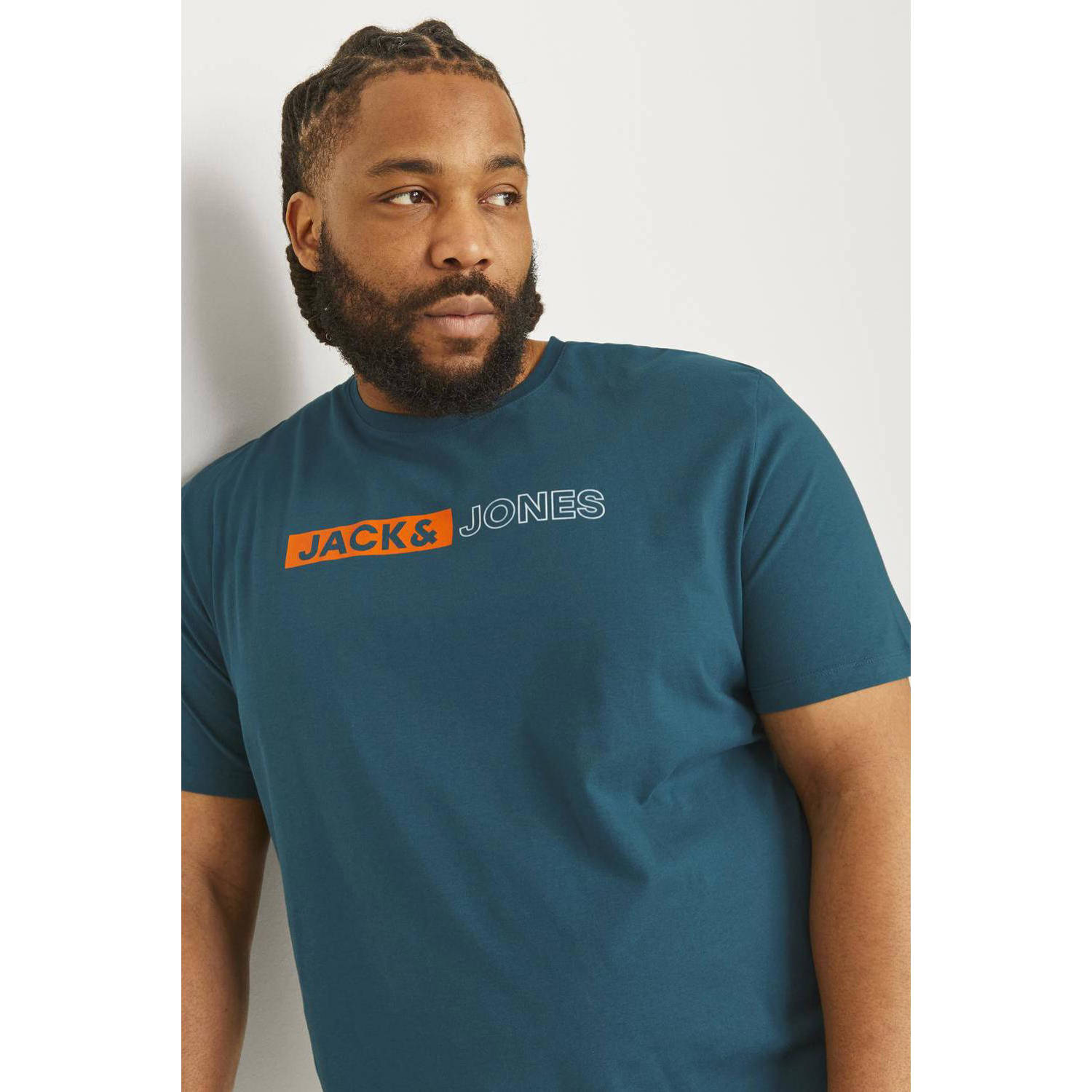 JACK & JONES PLUS SIZE slim fit T-shirt JJECORP Plus Size met printopdruk