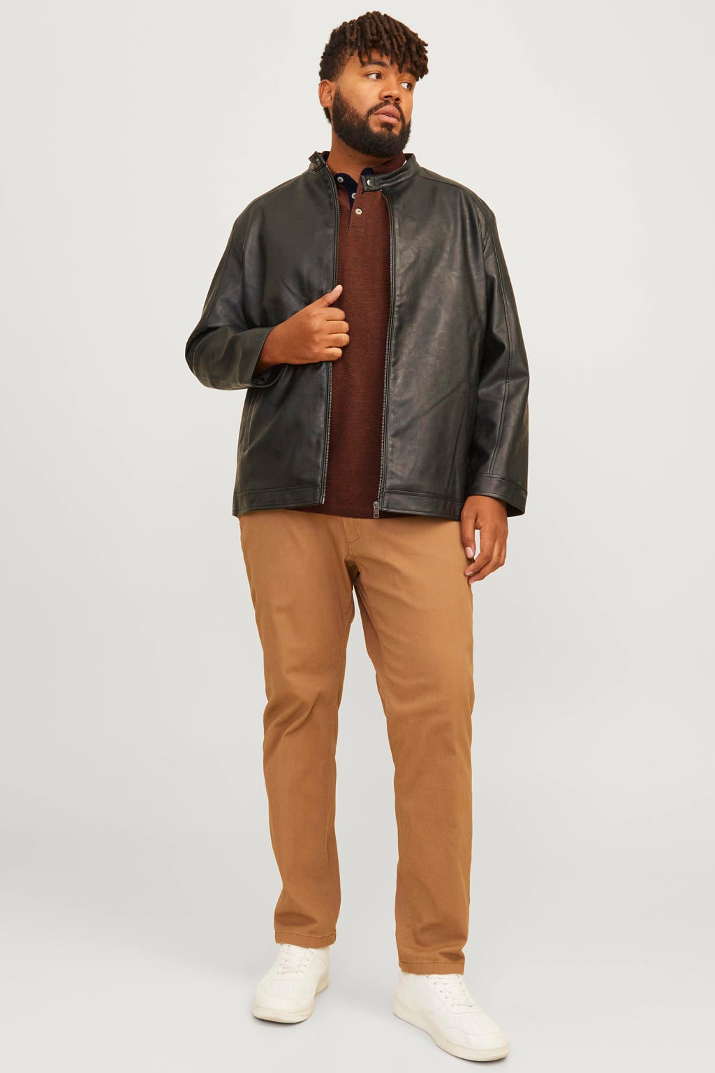 JACK & JONES PLUS SIZE polo bruin