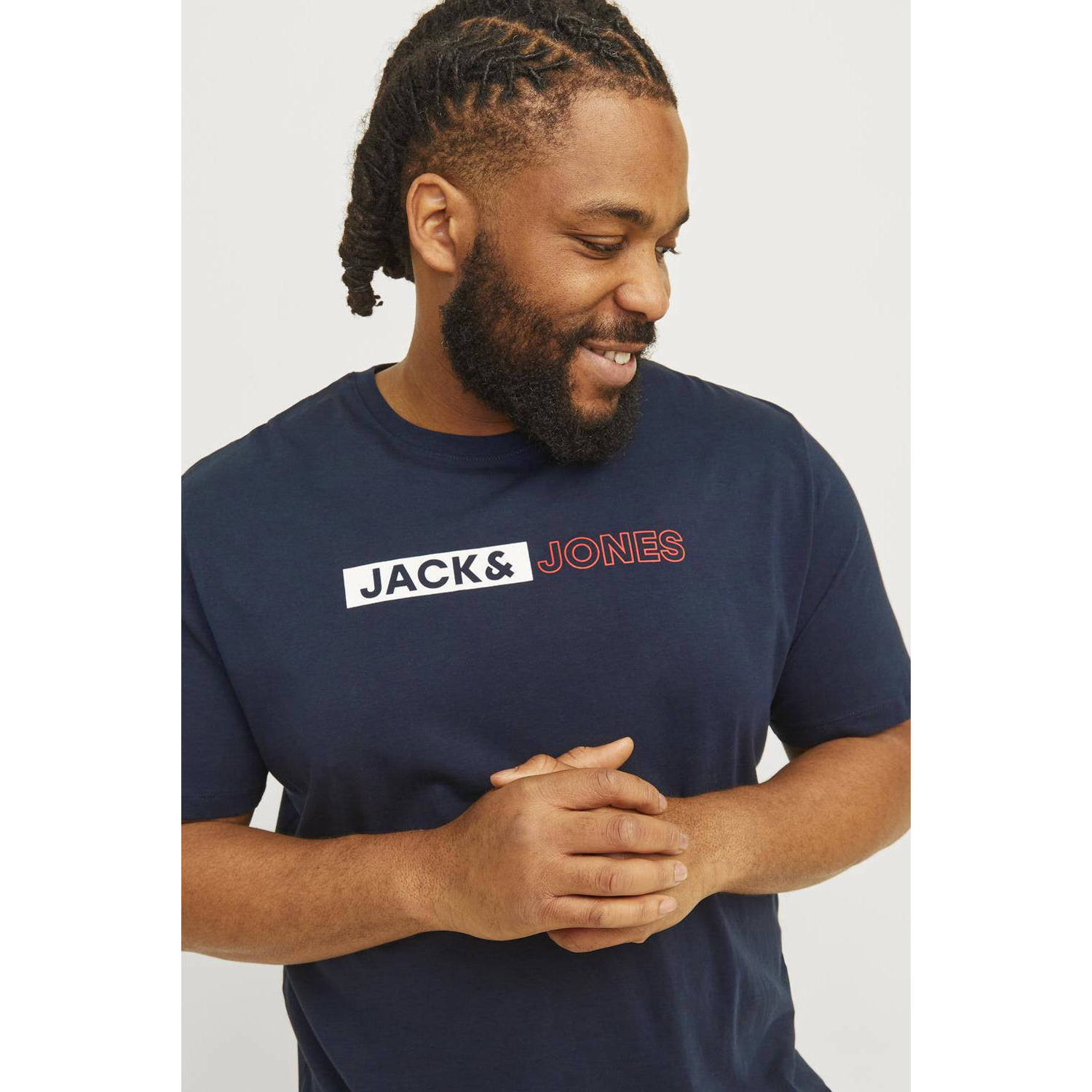 JACK & JONES PLUS SIZE slim fit T-shirt JJECORP Plus Size met printopdruk