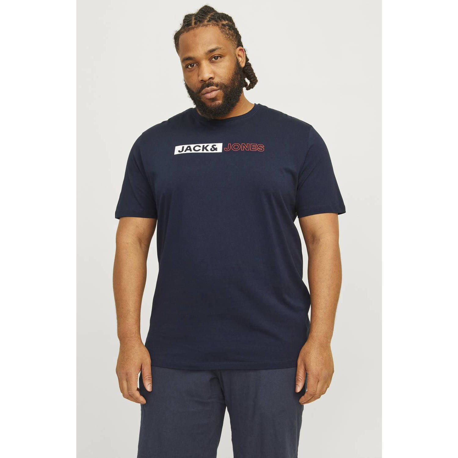 JACK & JONES PLUS SIZE slim fit T-shirt JJECORP Plus Size met printopdruk