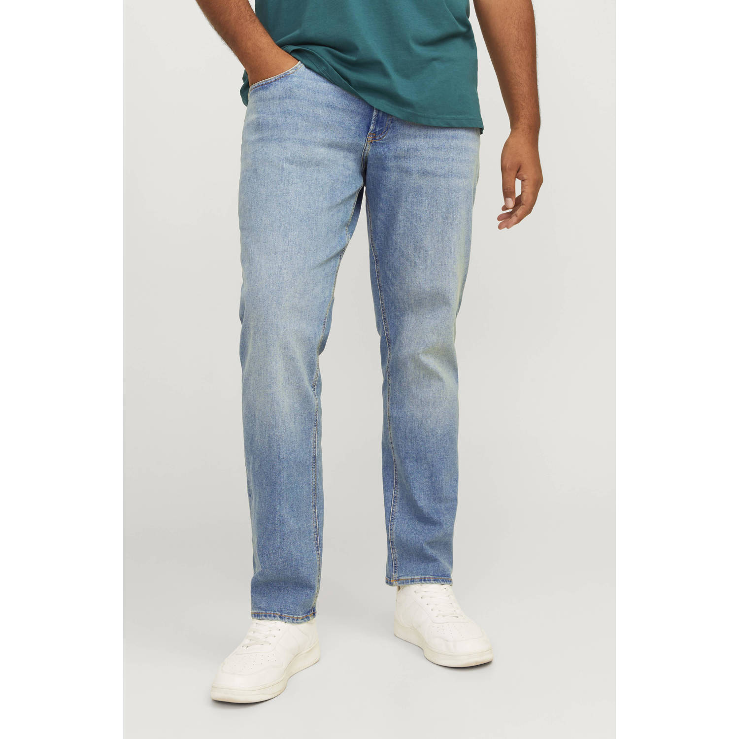 JACK & JONES PLUS SIZE slim fit jeans JJIGLENN JJORIGINAL MF 664 Plus Size blauw