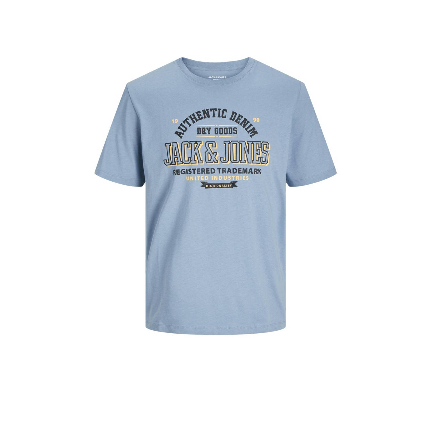 JACK & JONES PLUS SIZE T-shirt JJELOGO Plus Size met printopdruk blauw
