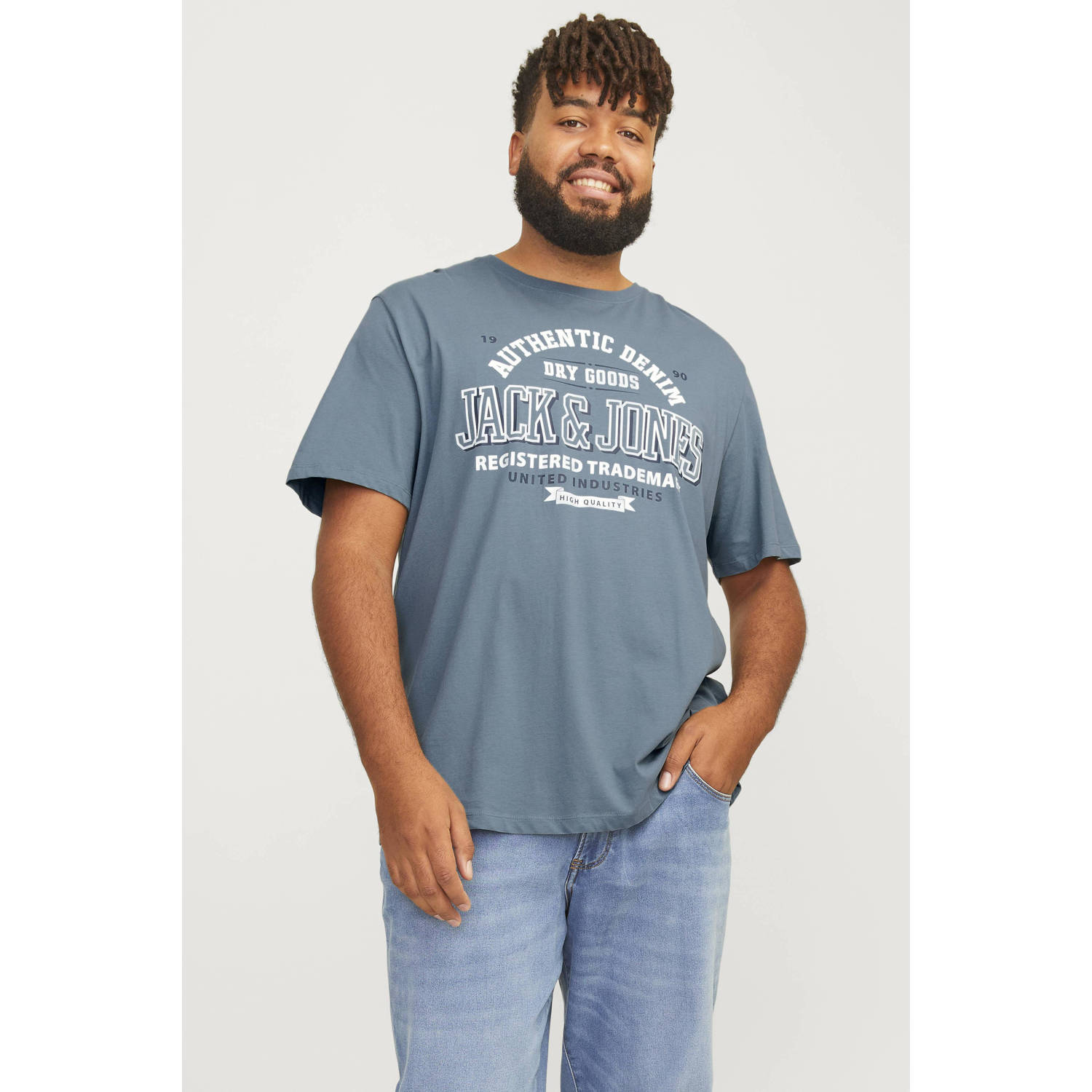 JACK & JONES PLUS SIZE T-shirt JJELOGO Plus Size met printopdruk