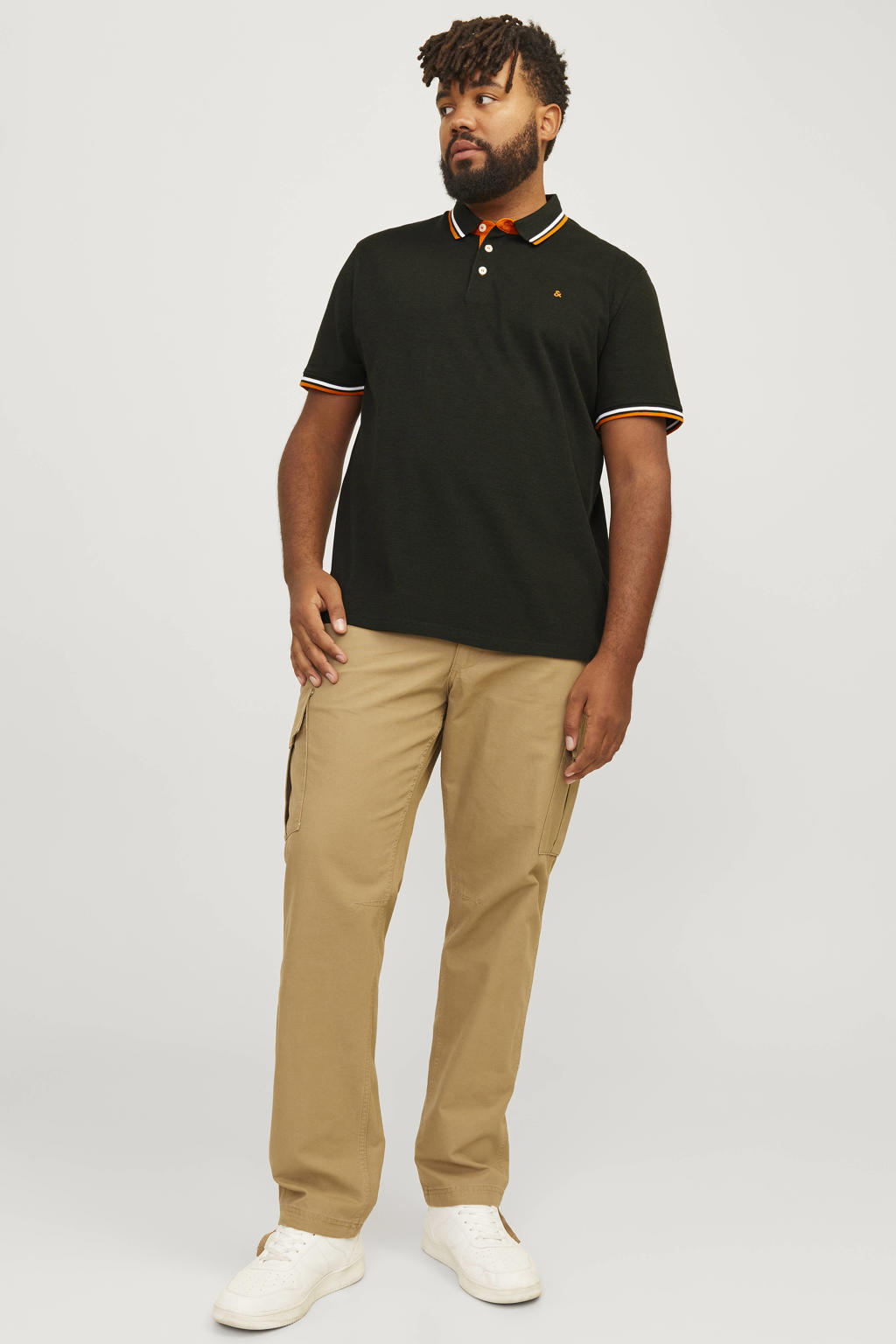 JACK & JONES PLUS SIZE polo donkergroen