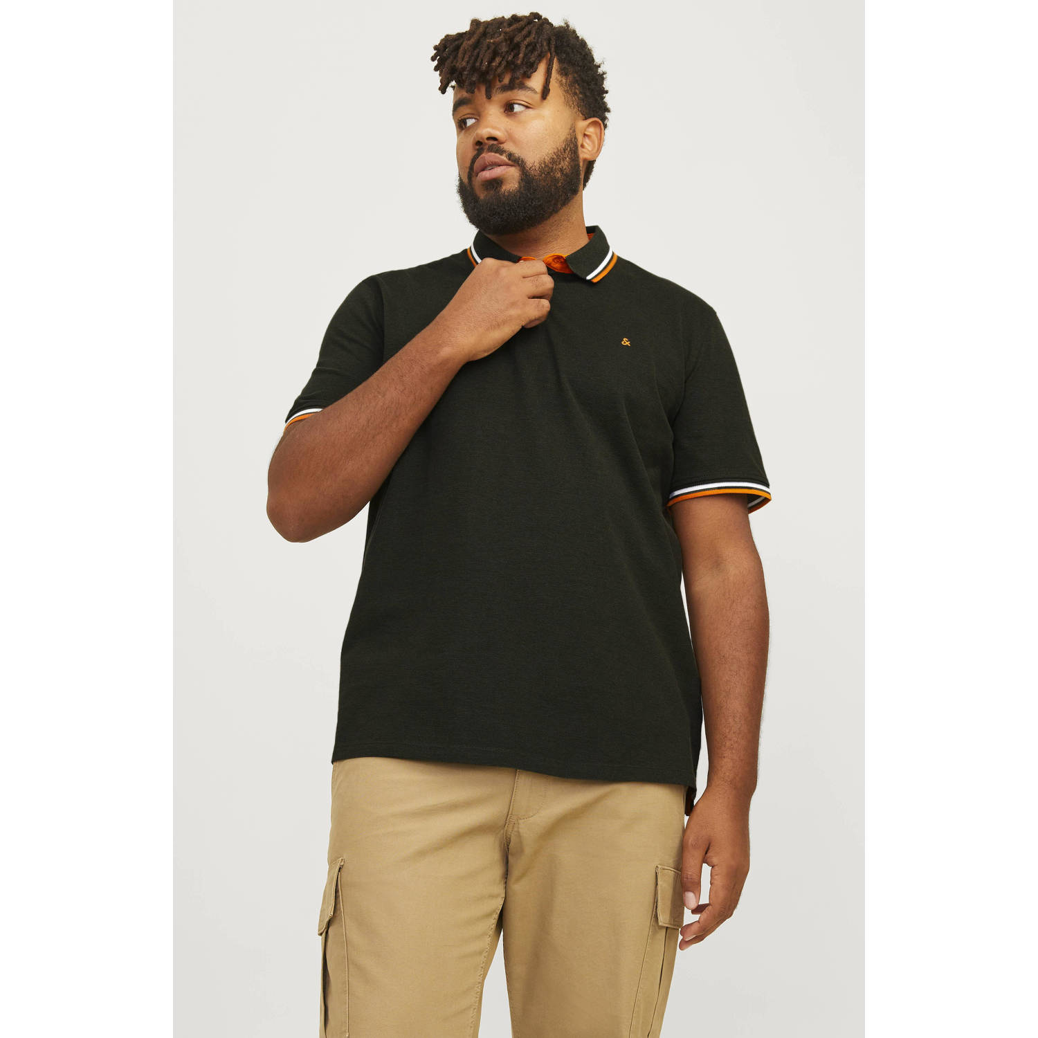 JACK & JONES PLUS SIZE polo donkergroen