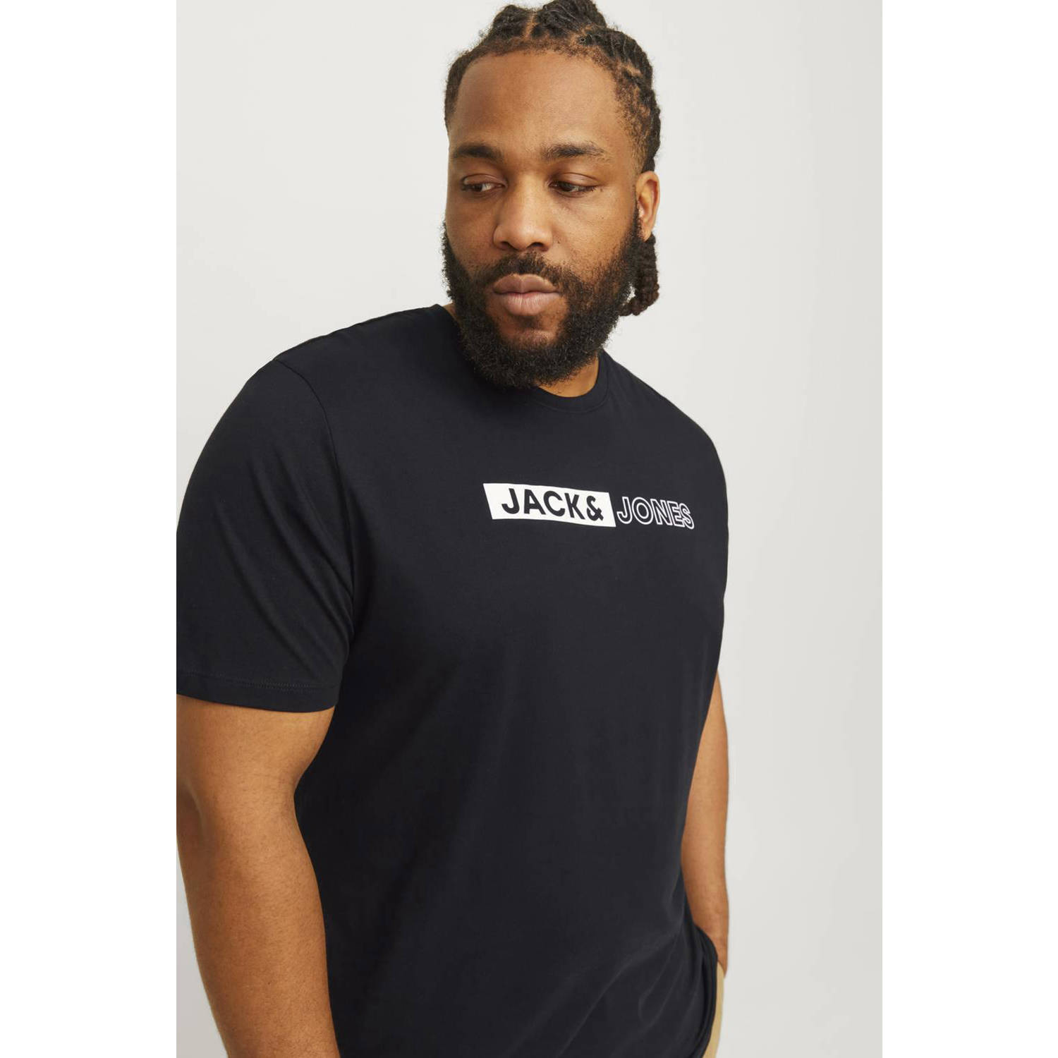 JACK & JONES PLUS SIZE slim fit T-shirt JJECORP Plus Size met printopdruk