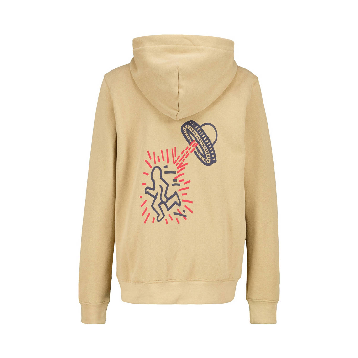America Today T-shirt met backprint zand