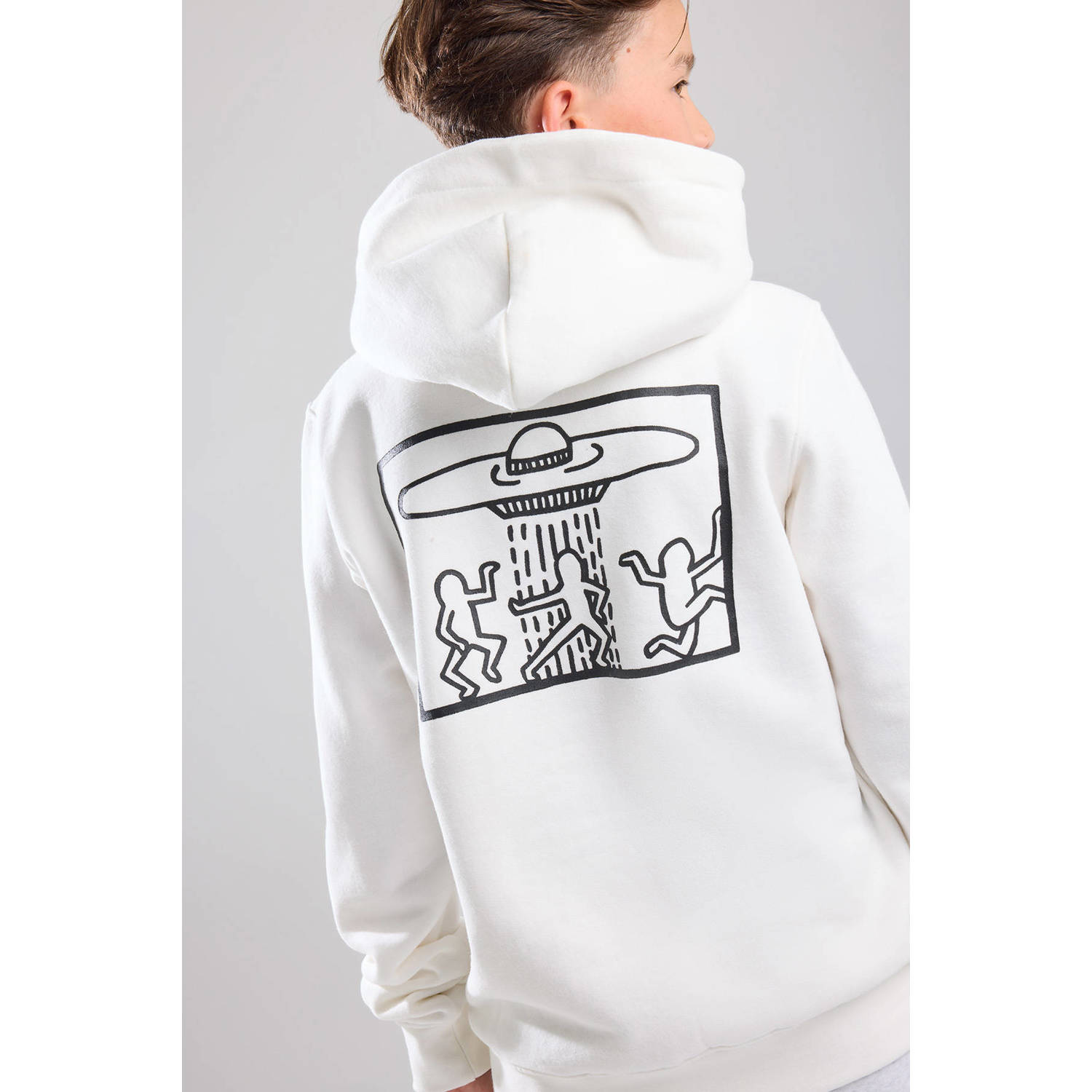 America Today T-shirt met backprint ecru