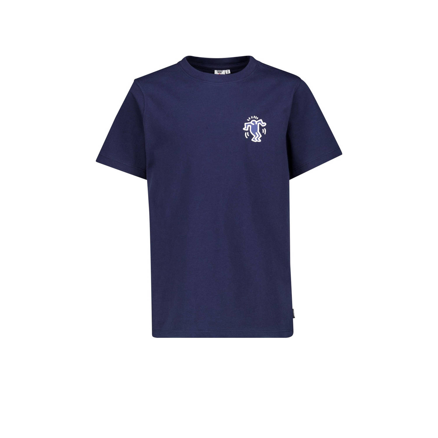 America Today T-shirt met backprint donkerblauw wit Jongens Katoen Ronde hals 122 128
