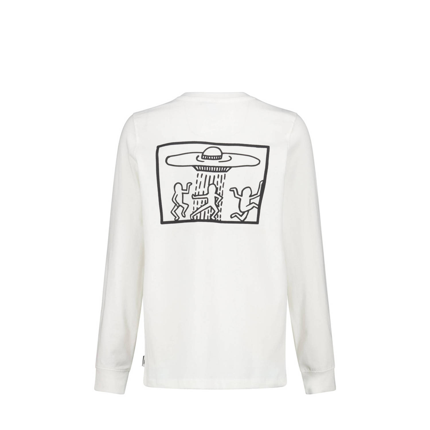 America Today longsleeve met backprint ecru