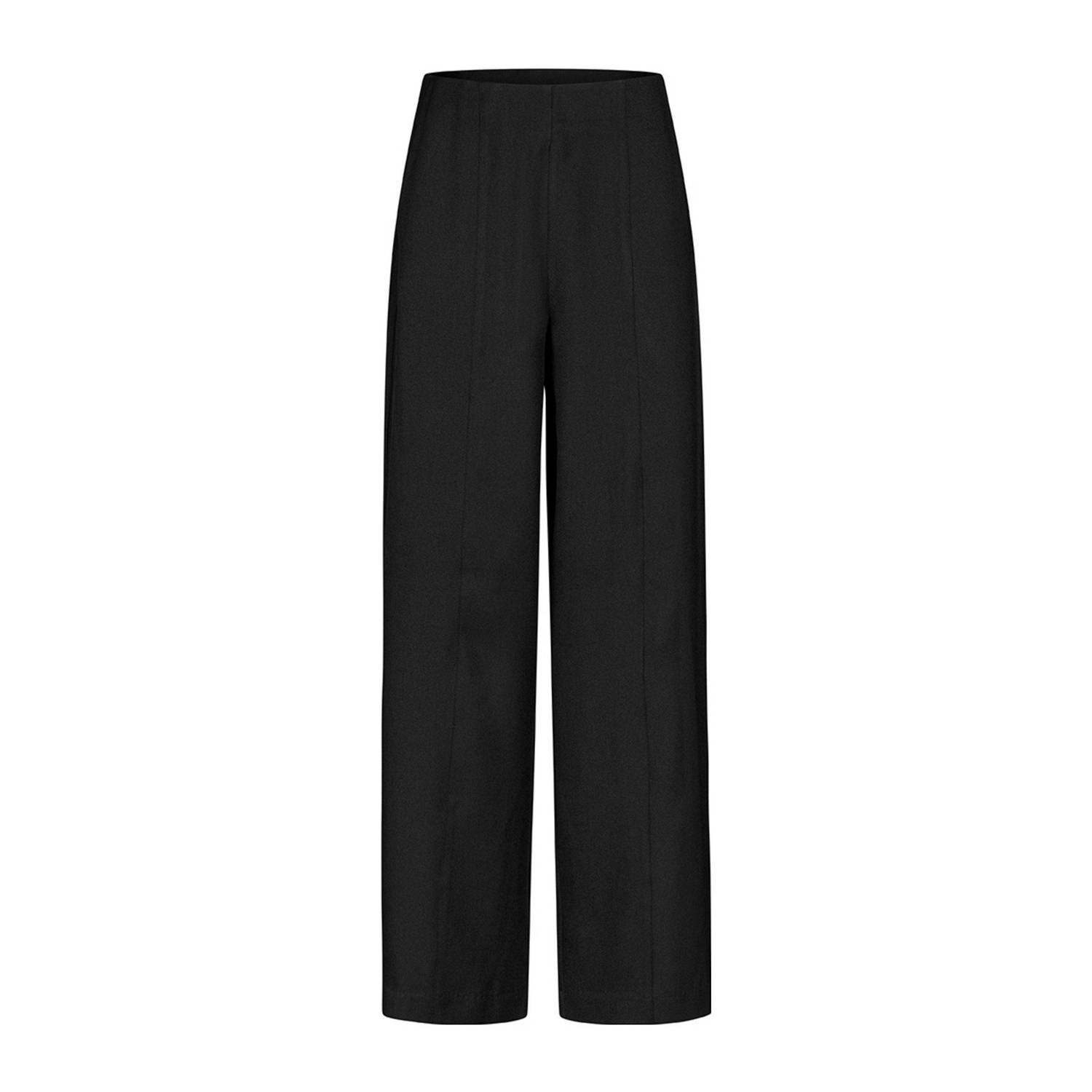 Modström high waist straight fit broek Kammy zwart