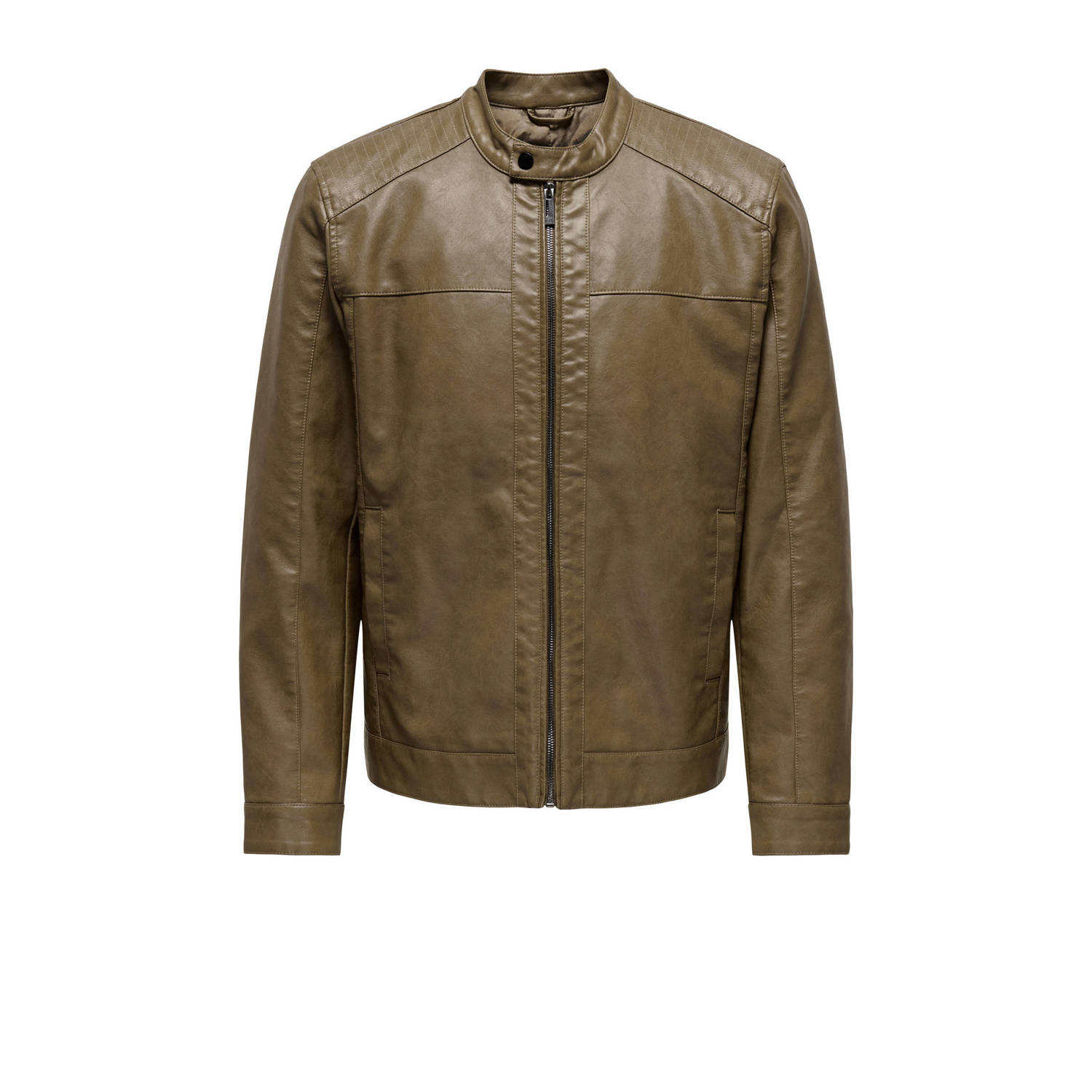 ONLY & SONS imitatie leren jas ONSMIKE bruin
