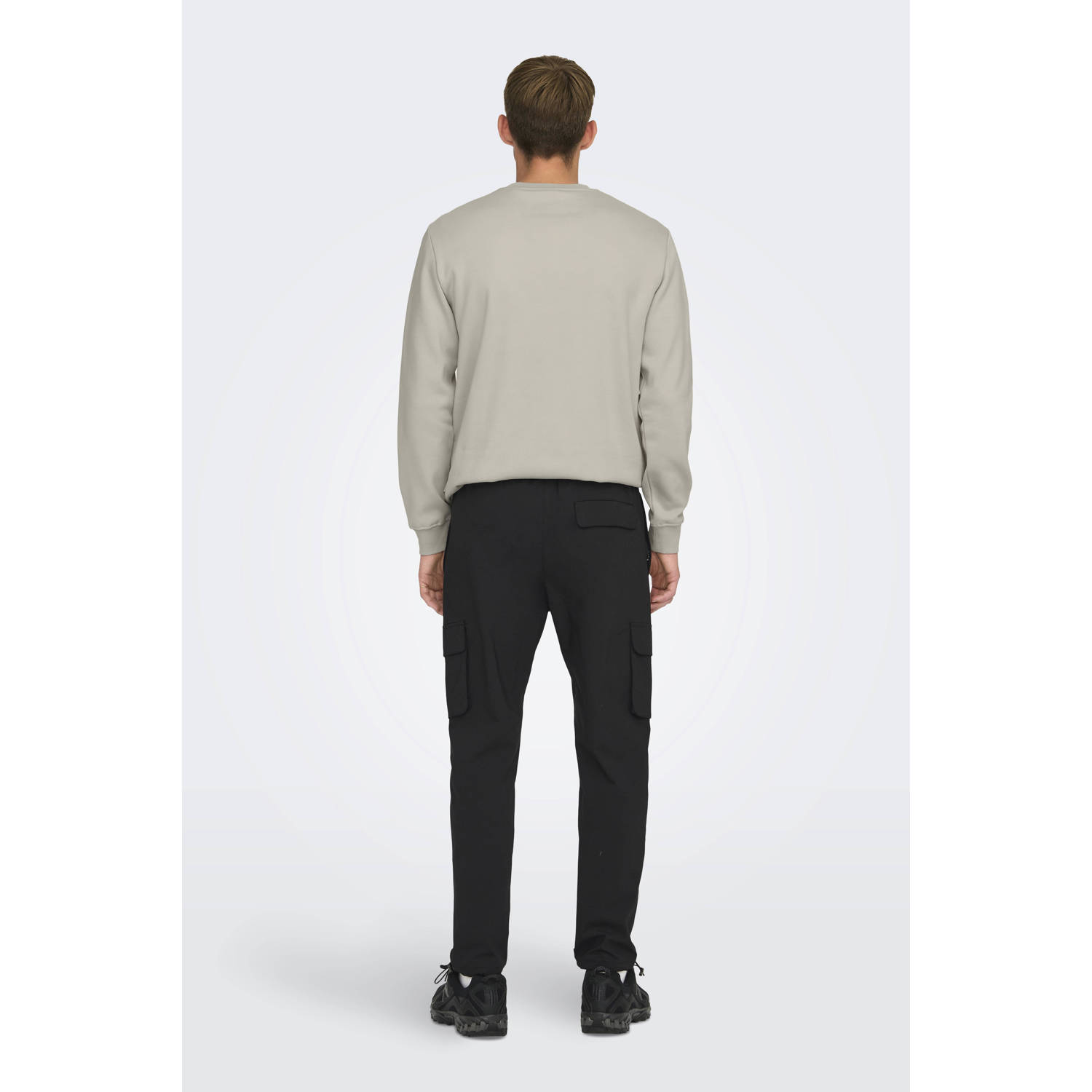 ONLY & SONS slim fit cargo broek ONSCOMMON zwart