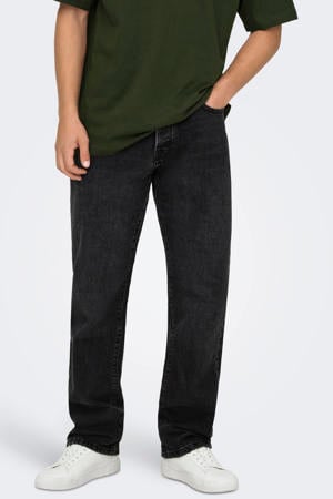 straight leg jeans ONSEDGE STRAIGHT BLACK 6985 zwart