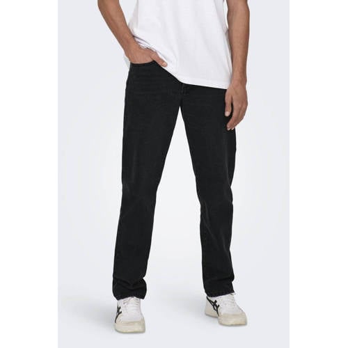 ONLY & SONS straight leg jeans ONSEDGE STRAIGHT BLACK 6985 zwart afbeelding