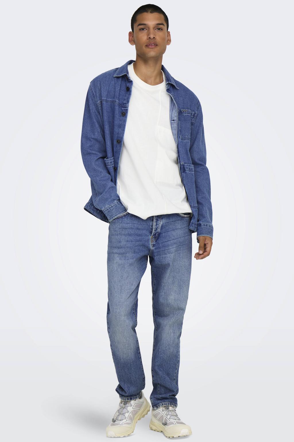 ONLY & SONS tapered fit jeans ONSYOKE medium blue denim