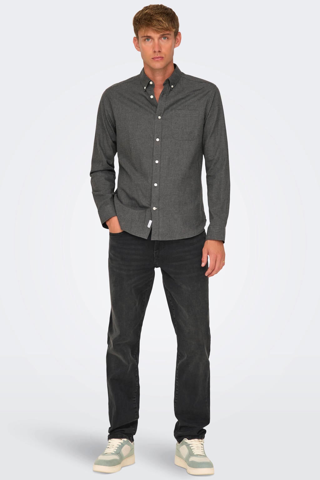 ONLY & SONS regular fit jeans ONSWEFT REGULAR WB 0021 grijs