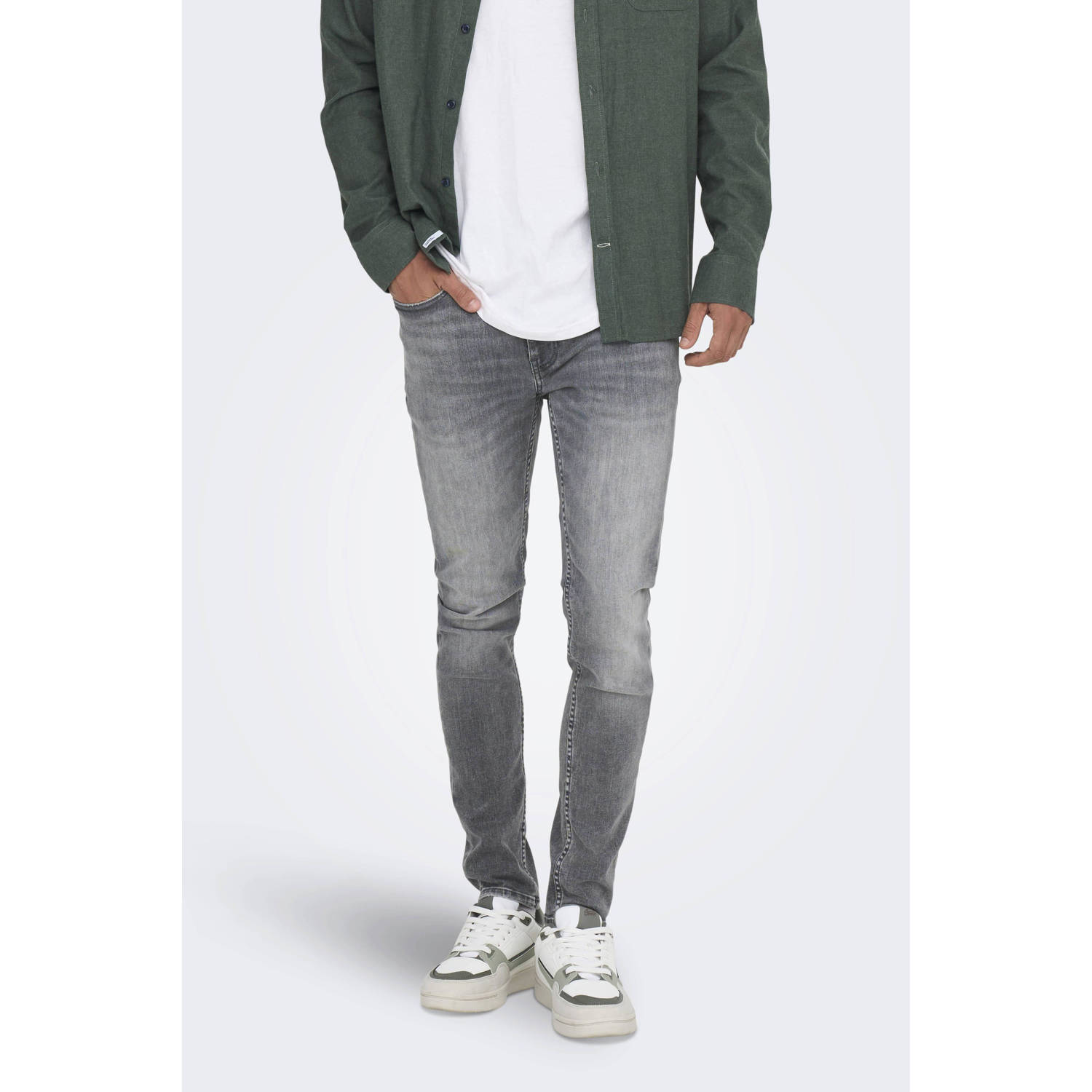 ONLY & SONS skinny jeans ONSWARP medium grey denim