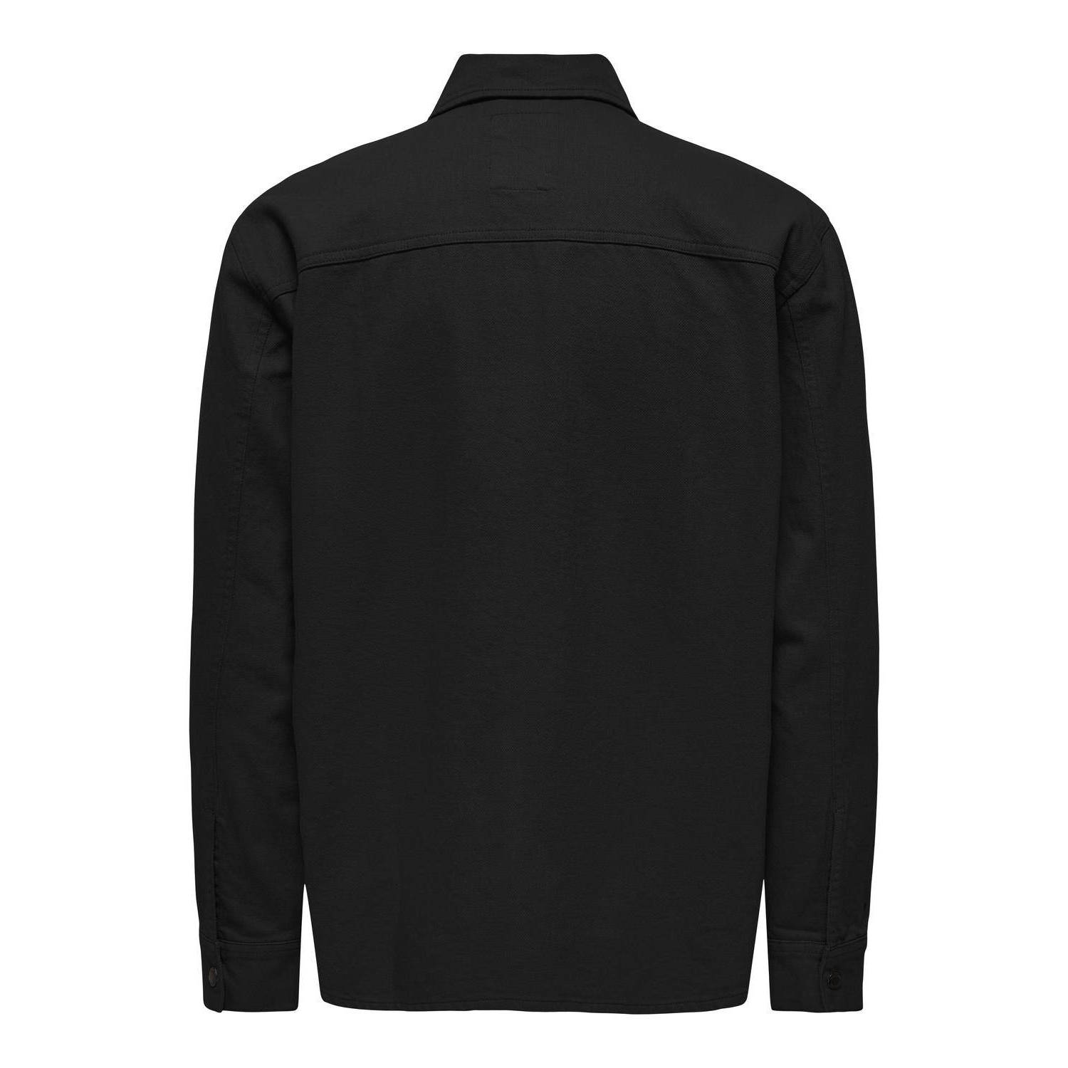 ONLY & SONS regular fit overshirt ONSTEAM zwart