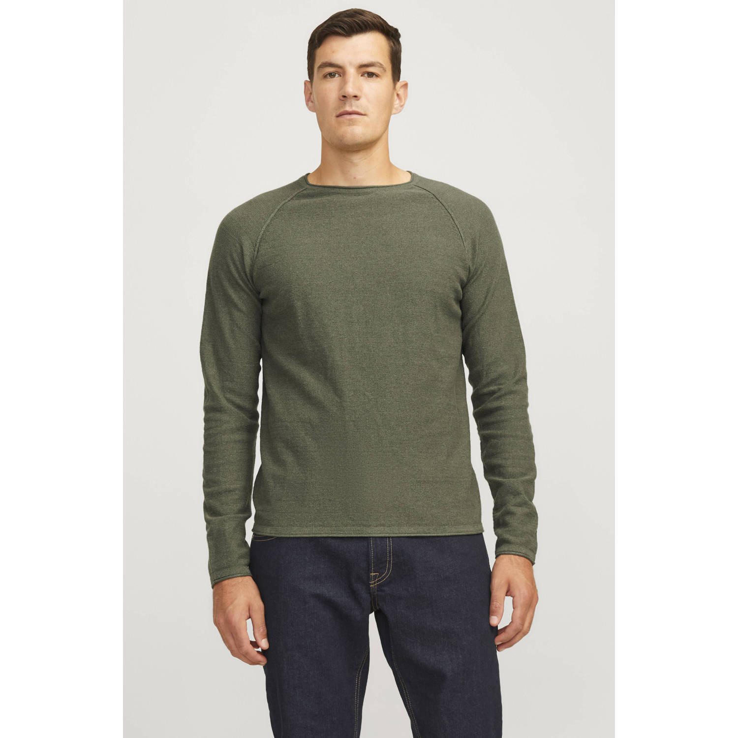 JJ REBEL pullover JREBNOAH olijfgroen