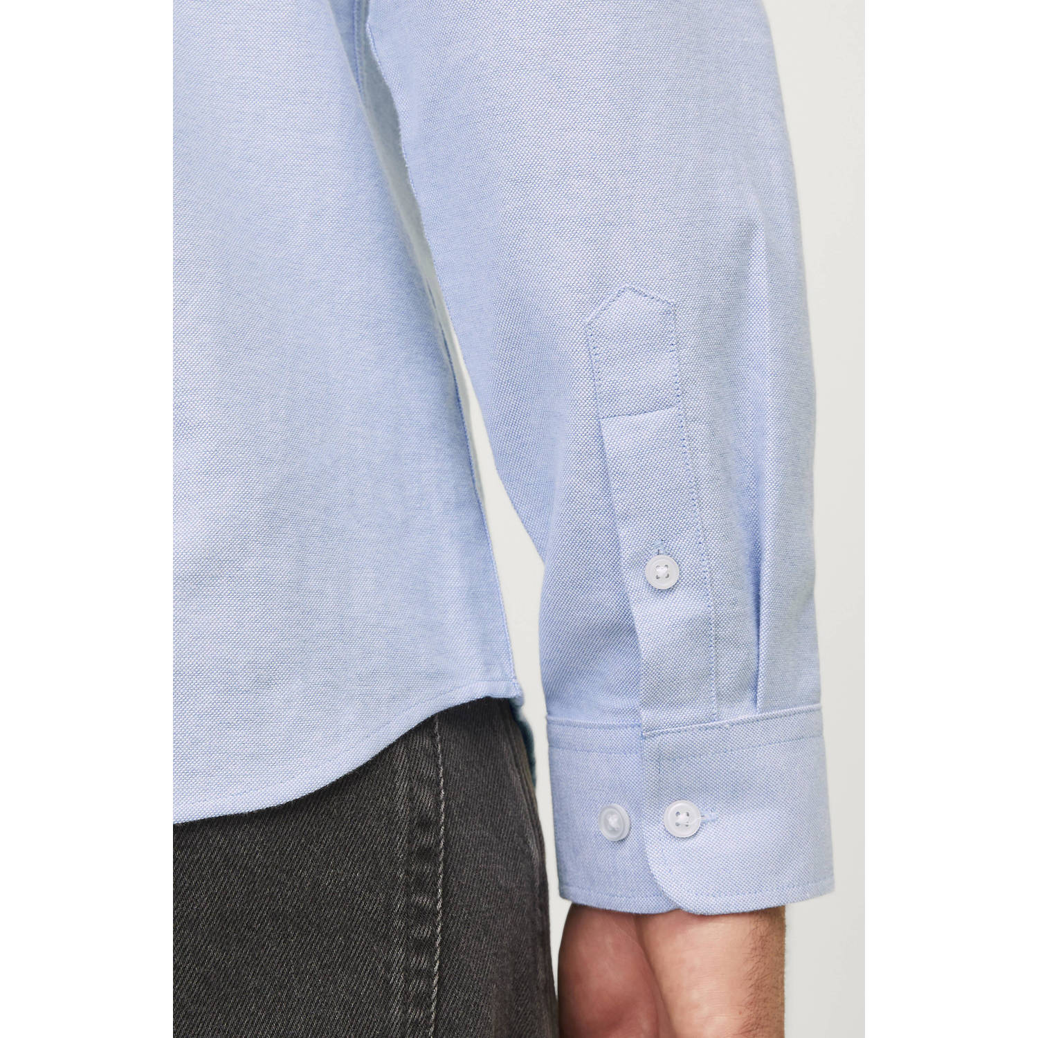 JJ REBEL regular fit overhemd JREBOSCAR blauw