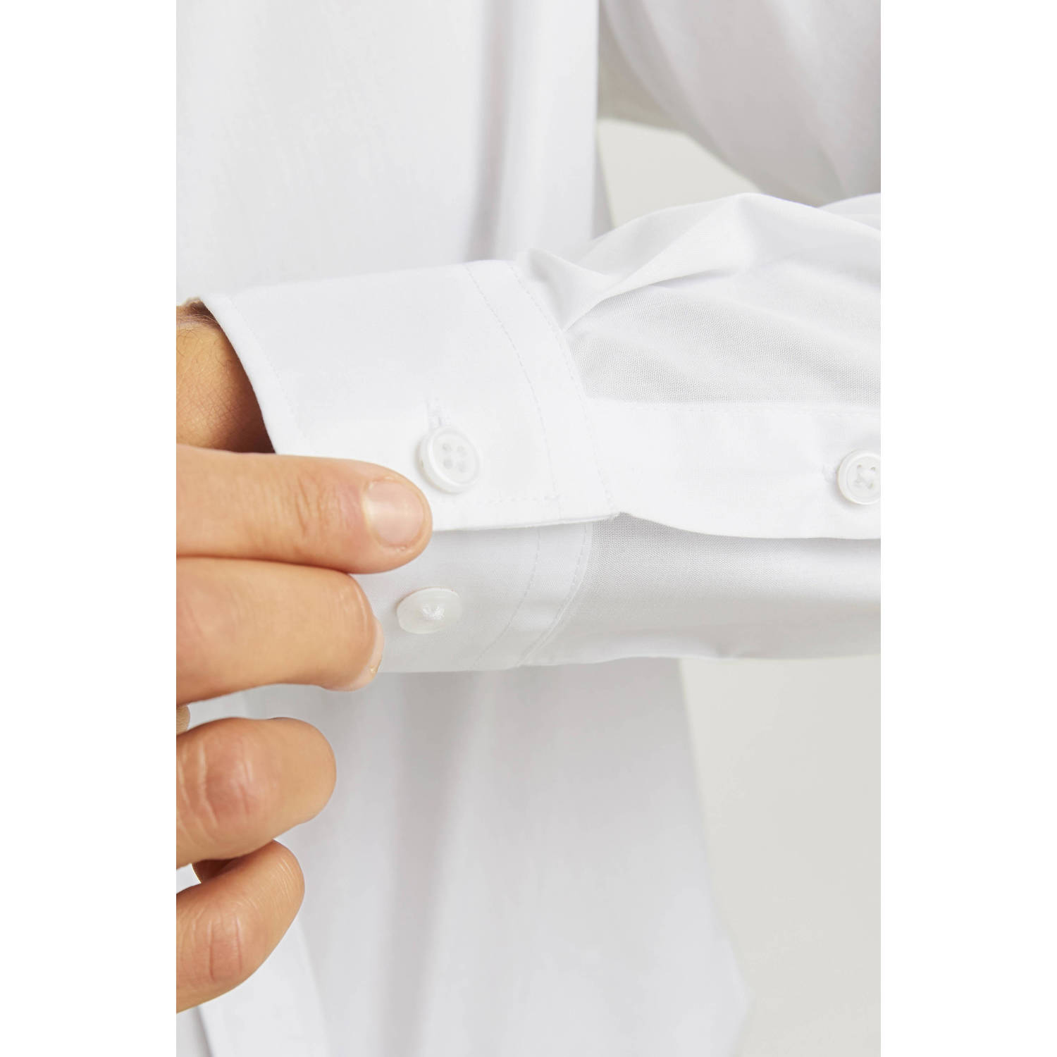 JJ REBEL slim fit overhemd JREBGAVIN wit