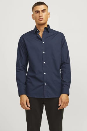 slim fit overhemd JREBGAVIN donkerblauw